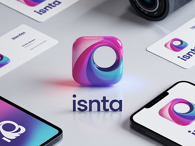 Isnta Logo Design – Modern Social Media App Branding Concept isnta