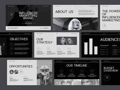 Influencer Marketing Brand Presentation branding business canva design illustration keynote powerpoint ppt presentation professional ui