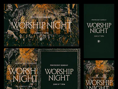 🕊️ Pentecost ☀️ Worship band branding christian church church design collage event faith gold graphic design music print social media worship