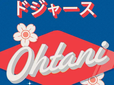 Shohei Ohtani Animation animation baseball branding cherry blossom dodgers graphic design illustrator logo ohtani shohei vector vintage