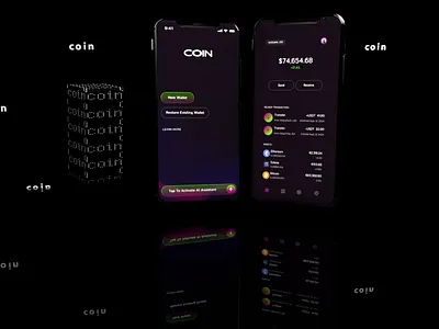 Coin app 3d animation app branding crypto design graphic design logo motion graphics ui uxui