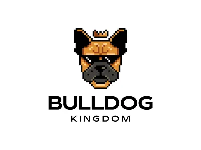 Bulldog Kingdom animal branding bulldog crown dog icon king logo pet pixel