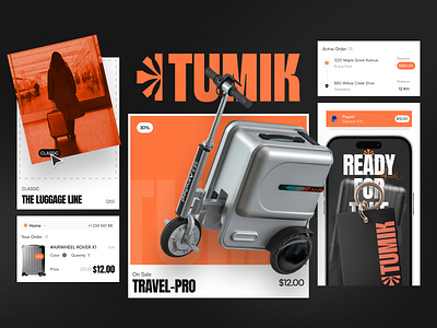 Tumik - eCommerce App (Branding) brutalism style design app ecommerce ecommerce electric suitcase light design app shop app suitcase ui design