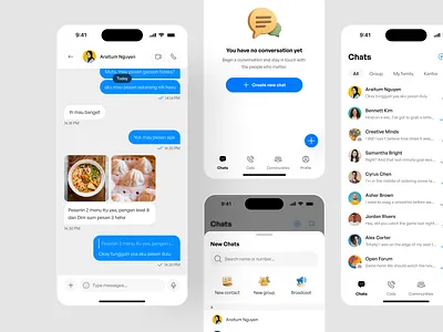 Starting new messages | Konnek chats chattingapp chattings instant messages messages mobile chats starting new messages ui
