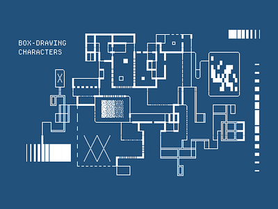 More box-drawing characters blueprint diagram floor plan font monospaced pixel