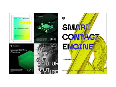 ChainGenix Branding - Social Media animation blockchain blockchain branding brand brand identity branding crypto design graphic design green logo motion motion graphics social social media social media motion tech vektora visual yellow