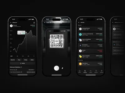 Crypto Mobile App - Token Details animation app bitcon blockchain branding crypto crypto wallet cryptocurrency dark mode mobile app motion graphics ui ui animation ui interaction uigo uiux ux wallet