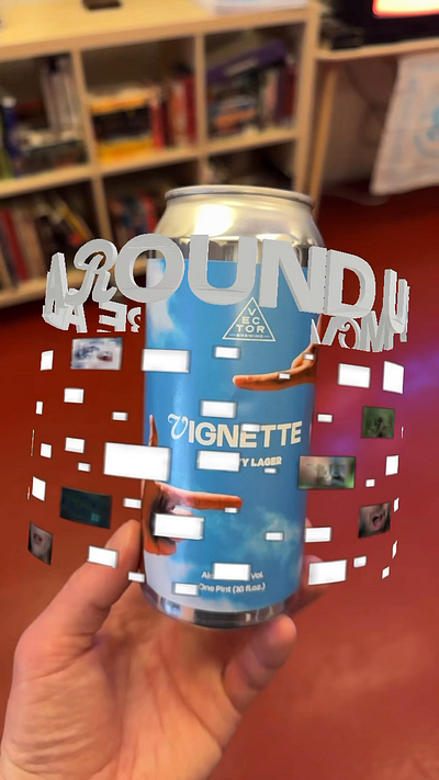 AR Beer Can - Oak Cliff Film Festival 3d animation ar augmented reality beer beverage blender can dallas design experience design film festival food and drinks movies packaging texas theatre video xr