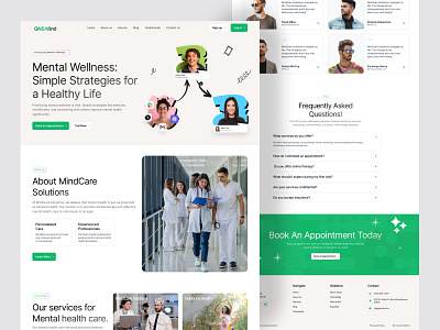 Mental Health Landing Page. branding design graphic design icon illustration landing page logo minimal responsive ui uiux ux vector website
