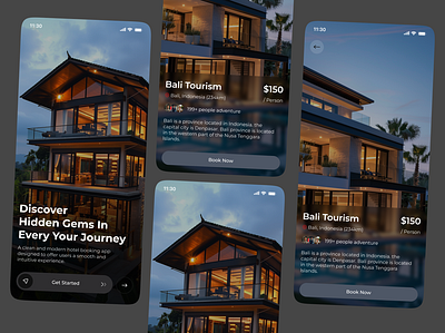 Hotel Booking Mobile App UI/UX Design app design hotel booking app mobile app design mobile app mockup mobile app ui mobile app ui design tourism app travel agency app travel app trip planner ui