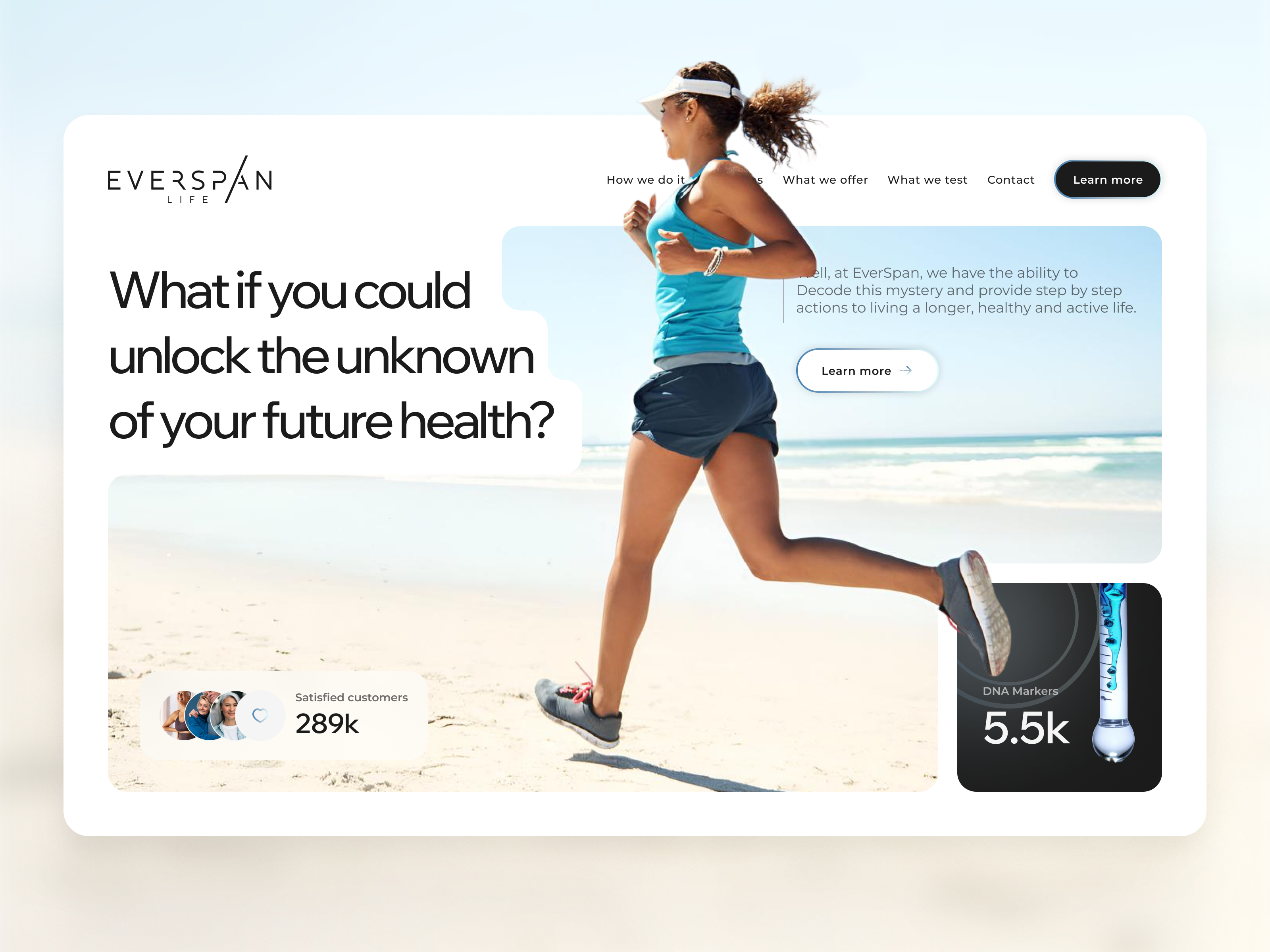 Website for a Health and Longevity Company – EverSpan Life clean design framer health landing page modern ui ux webdesign