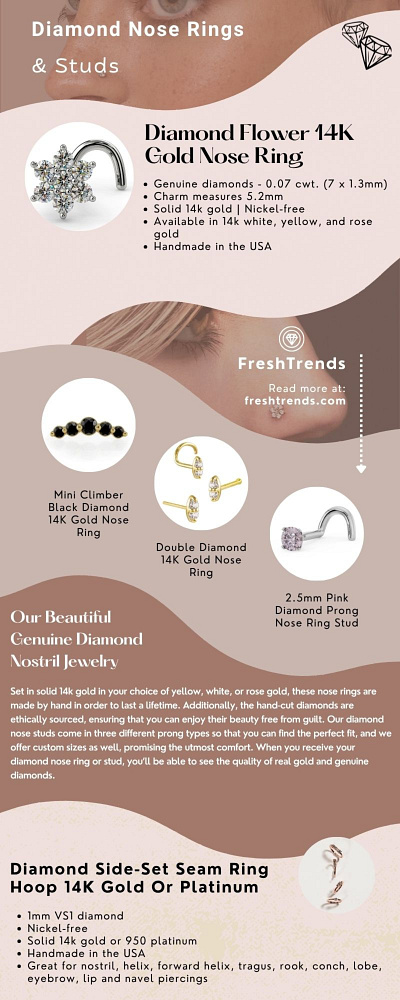 Shine Bright with a Diamond Nose Ring from FreshTrends diamond nose ring graphic design