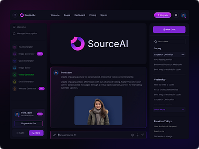 AI dashboard | Powered tools ai ai website artificial intelligence code generator dark theme email generator image editor image generator powered tools product text generator uiux designer video generator website website generator