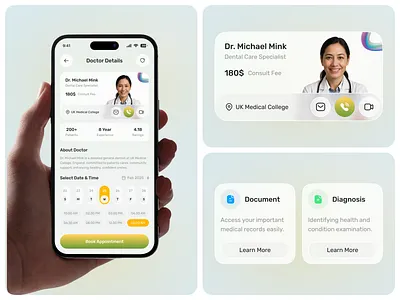 Empowering Health Care Mobile App app design appointment app clean ui daily tracker dashboard design doctor appointment fitness app health app health care app health monitoring health tracker medical app minimal ui mobile app design mobile ui patient app smart health user interface wellness app