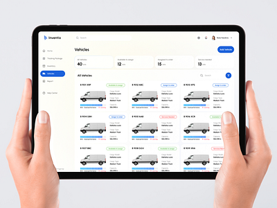 Inventix SaaS Warehouse - Vehicle monitoring desktop inventory landing page management minimal saas ui ux warehouse web app web design web template