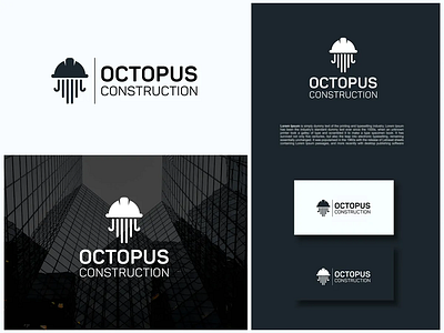 Octopus Construction 3d branding design graphic design illustration logo mockup ui ux vector