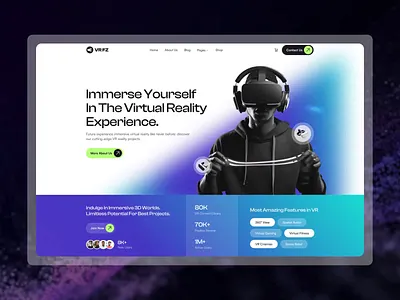 VR FZ - Virtual Reality Landing Page creative design customizable template design inspiration digital design landing page minimal design modern design responsive design tech agency tech innovation ui design ux design virtual reality virtual reality design virtual reality website vr agency vr services web design webflow webflow template