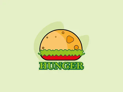 Hunger Logo Design for Branding. branding burgar food identity logo logodesign logodesignforbrand