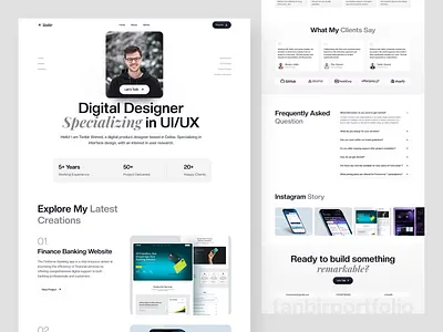 Portfolio Landing Page agency website clean ui figma fixoria landing page personal website portfolio portfolio landing page product landing page profile template ui design visual design website