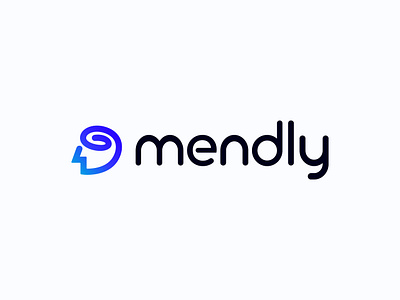 Mendly app brain brand identity branding digital growth human logo logo design mental health mind minimal modern mood spiral startup therapy welness
