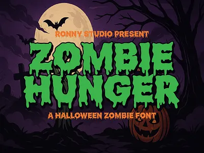Zombie Hunger - A Halloween Zombie Font font horror youtube thumbnail font