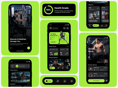 Fitness App UI app design exercise fitness coash fitness tracker flutter gym session ios mobile muscle online training saas startup statistics ui ux web design workout