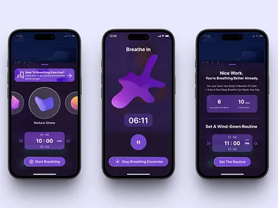 Breathing Tool - "Snoozen" The Sleep App app breathe breathing breathing tool design mobile sleep sleep app tool ui ui design uidesign ux