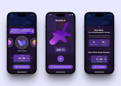 Breathing Tool - "Snoozen" The Sleep App app breathe breathing breathing tool design mobile sleep sleep app tool ui ui design uidesign ux