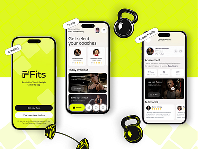 🏋️‍♀️ Fitness App UI Design | Fits App – Modern Wellness & Work daily workout tracking app fitness app ui fitness dribbble shot gym trainer app design health app ux mobile gym app screens modern fitness ui kit personal trainer profile ui wellness mobile ui workout mobile app
