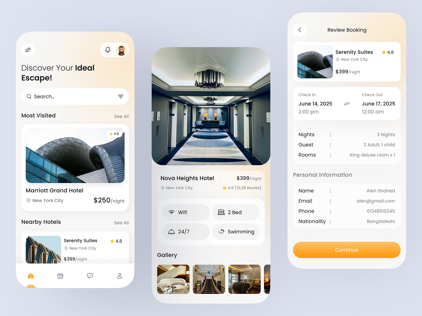 Hotel Booking App UI Design by Saiful Ahmed on Dribbble