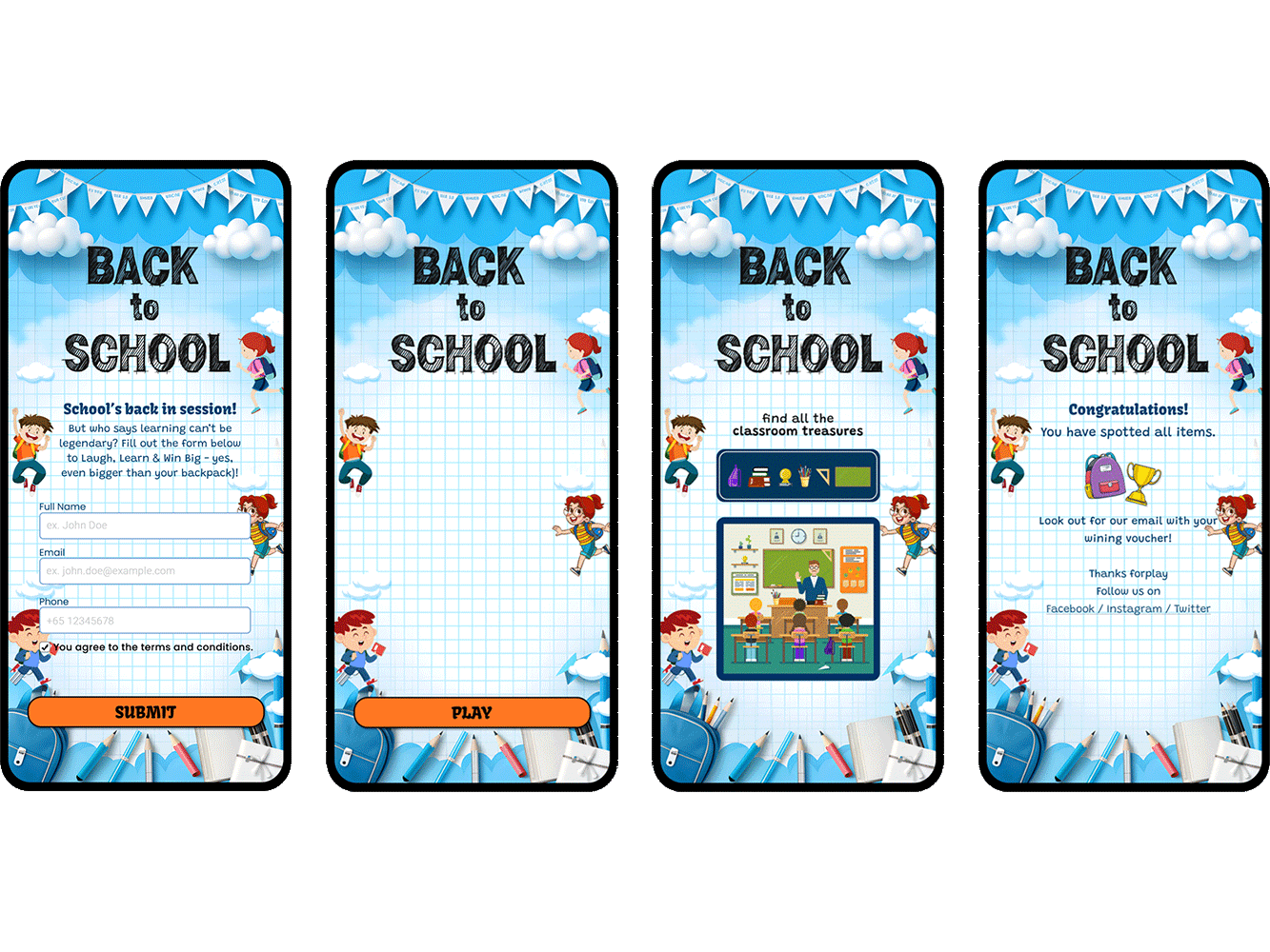Back to School Bliss - Find all the classroom treasures gamification hidden object game reward management vouchermatic