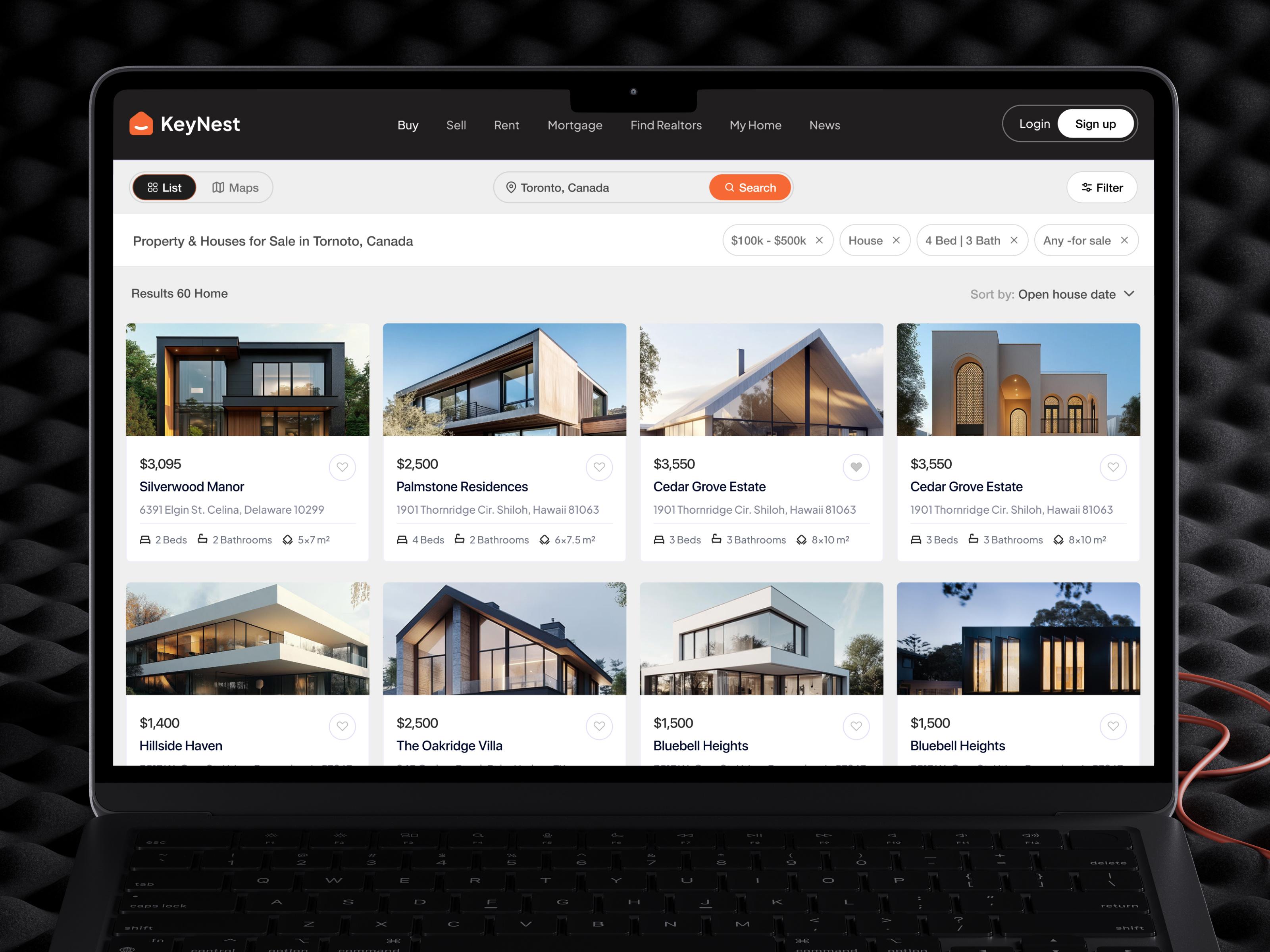 Example of Real Estate Dashboard Design