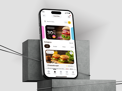 Food Ordering App UI app app concept app design application burger app concept food app food delivery food ordering foor ordering app grocery app mobile app online food order app responsive design restaurant app tracking app ui ux