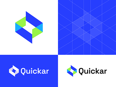 quicker- lightning volt logo & brand identity branding icon lightning identity lightning logo logo logo design overlapping logo q letter logo quicker logo software logo volt logo