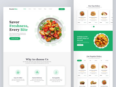 Food Website Design design trends 2025 food food website food2025 green website