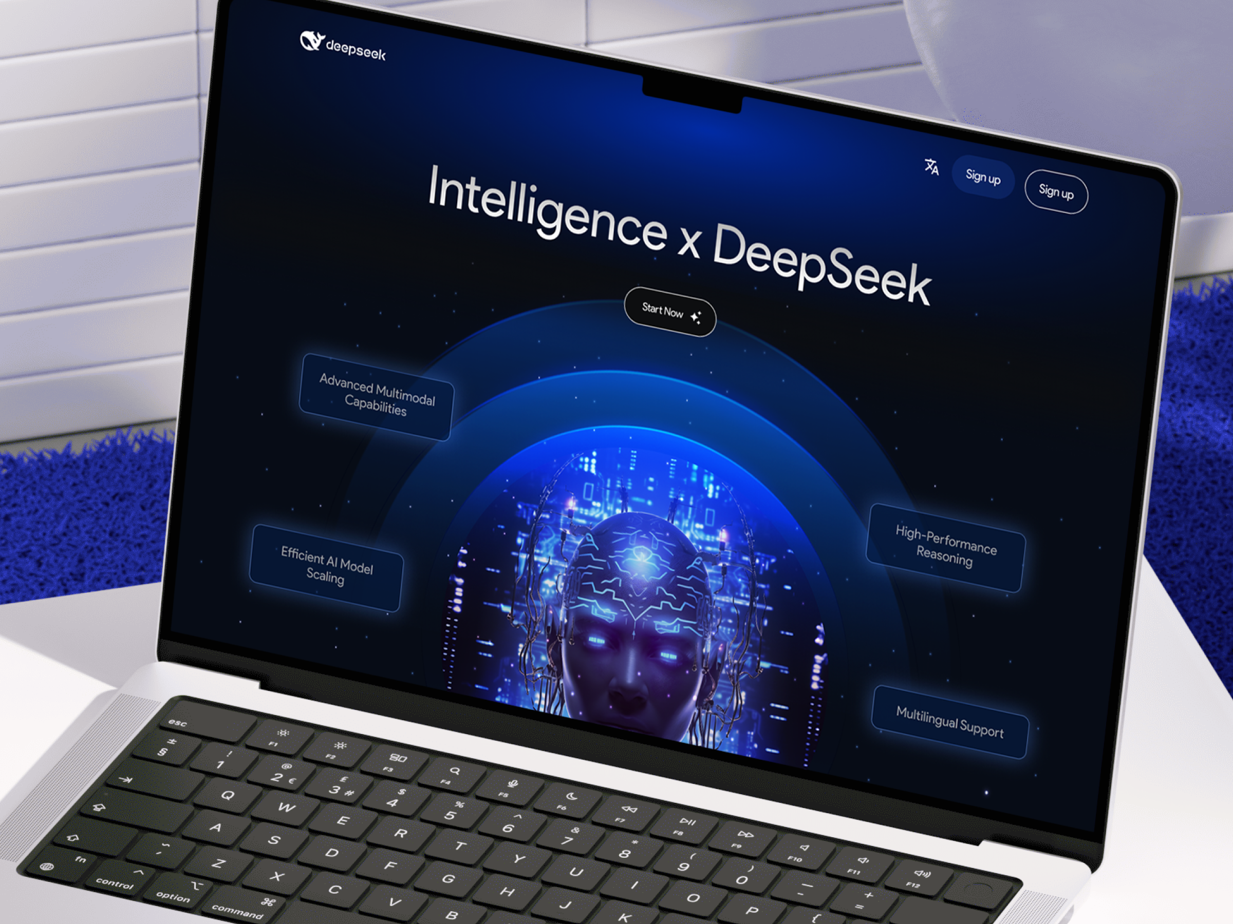 AI Chat SaaS Landing Page ai ai chat ai landing page ai powered ai website artificial intelligence b2b landing page chatgpt deepseek ai fintech landing page product design responsive web design saas saas app saas design saas landing page saas ui ux ui web design