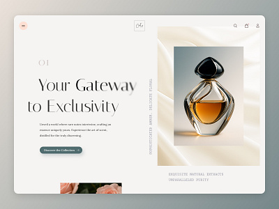 Gateway to Exclusivity aesthetic aiimagery branding concept cosmetics editorialdesign figma glassdesign landingpage luxury perfume productdesign typography ui visualdesign webdesign