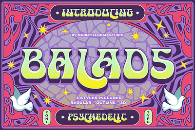 Balads branding custom font display font editorial font festival music font font font design font style free font funky font groovy font headlines hippie font poster font psychedelic font retro font summer font trippy font typography vintage font