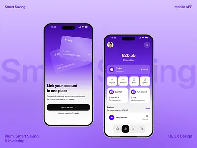 Smart Saving & Investing App UI/UX crypto app finance app finance ux fintech design investing app mobile mobile app mobile design uxui web3 design
