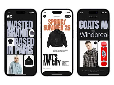 Wasted Paris - Mobile App Concept clean clothes creative design digital fashion hoodies inspiration ios mobile app skateboard stylish tshirts ui ux