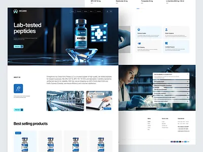 Peptide Ecommerce Website — Clean & Modern UI Design cleanui d2c dribbble ecommerce figma healthtech minimaldesign peptide shopify supplementdesign uiux uxdesign webdesign wellnessbrand