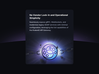 No Vendor Lock-In api branding break card chain dark feature gateway illustration lock in marketing ui vendor web