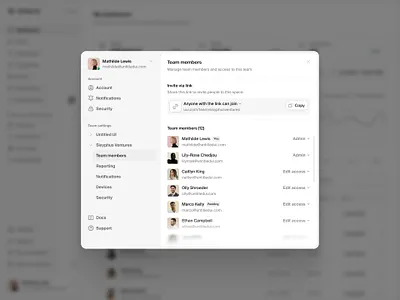 Share modal — Untitled UI invite product design share share modal sharing permissions ui design user interface