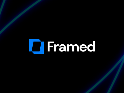 Framed – Logo Design blue branding design flat frame logo minimal minimalism minimalist neon saas tech