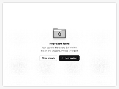 No projects found — Untitled UI empty state featured icon icon no results product design skeuomorphic ui design user interface
