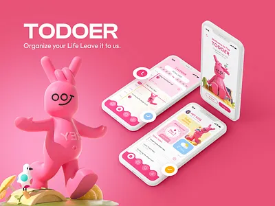 TODOER-Todo Application 3d app application calendar clean dark design graphic design light mobile period schedule task todo todolist trend ui uiux ux