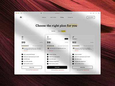 Landing Page - Pricing Section pricing page design product design ui design ui ux design ux design website design