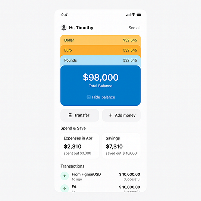 Your Wallet, Reimagined 💳📱 app banking branding card cash clean design illustration interface ios logo mobile money ui ux
