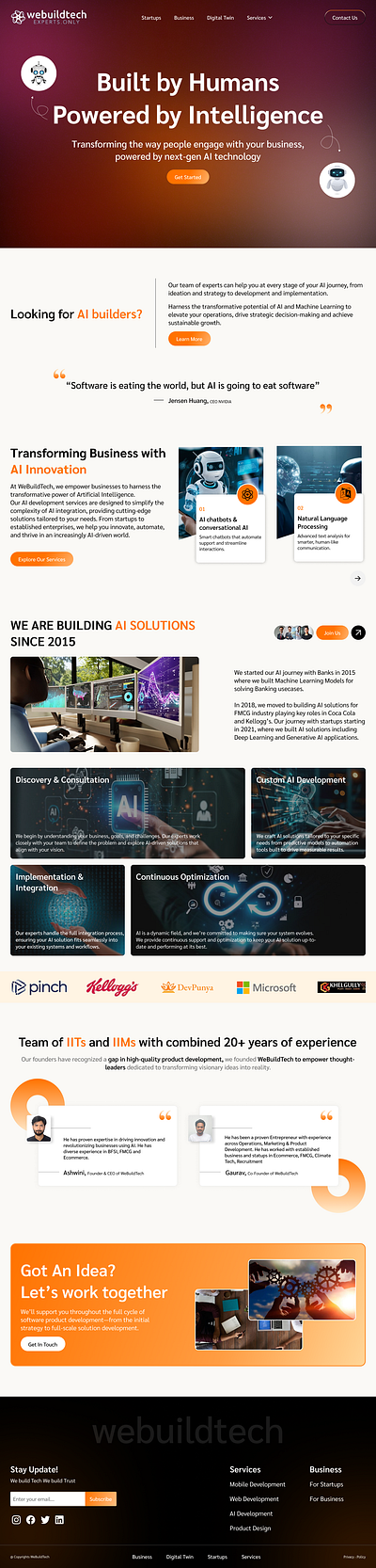 WeBuildTech Homepage – UI/UX Redesign digitalproduct figmadesign homepagedesign landing page landingpage modernui startupdesign techwebsite uidesign uiux uxdesign webdevelopment websiteredesign