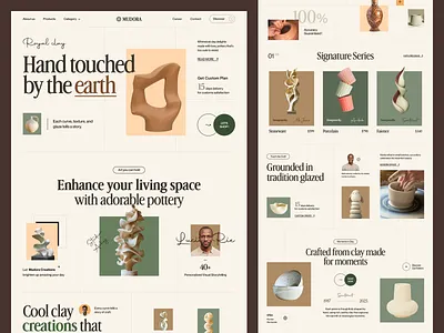 Mudora - Handcrafted Pottery Website artist ceramics clay creation clayart craft ecommerce website handcrafted pottery handmade pottery landing page landingpage pottery pottery design pottery studio sculpture uiux design web design webdesign website design website designer website for pottery